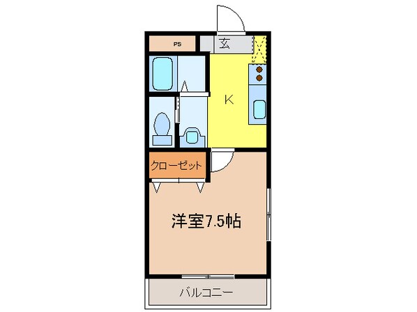 コーポ・スカイシティーの物件間取画像